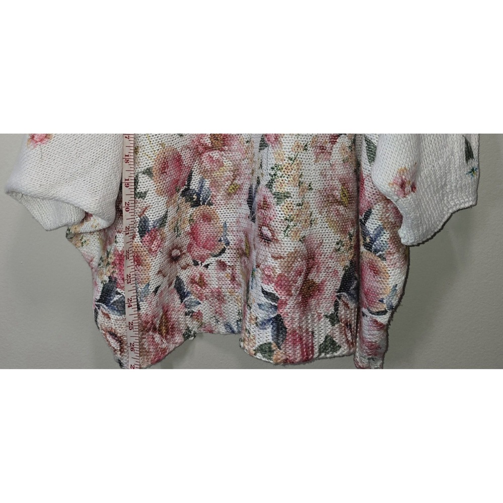 Luisa Ricci Italy Floral Knit Cold‎ Shoulder Sweater Top Size L boutique Italian - Picture 12 of 12